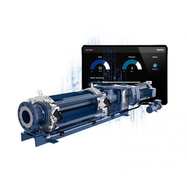 Première alla IFAT: SEEPEX 4.0 presenta al mondo la prima pompa autoregolabile con SCT AutoAdjust che ottimizza il serraggio dello statore con la pressione di un pulsante 